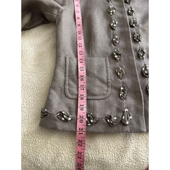 Boden Linen Blend Blazer, Size 4 Peter Pan Polka Dot - Picture 8 of 10